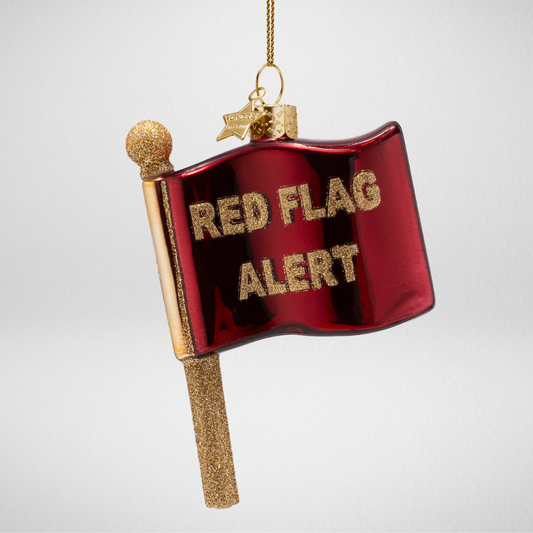Red flag kerstbal – Grappige rode vlag kerstbal