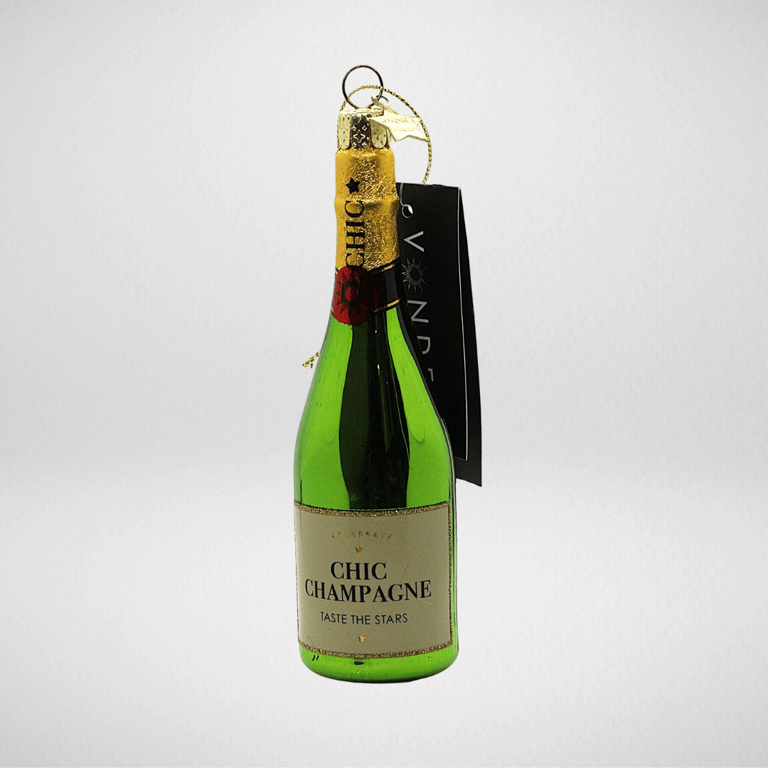 kerstbal champagne fles