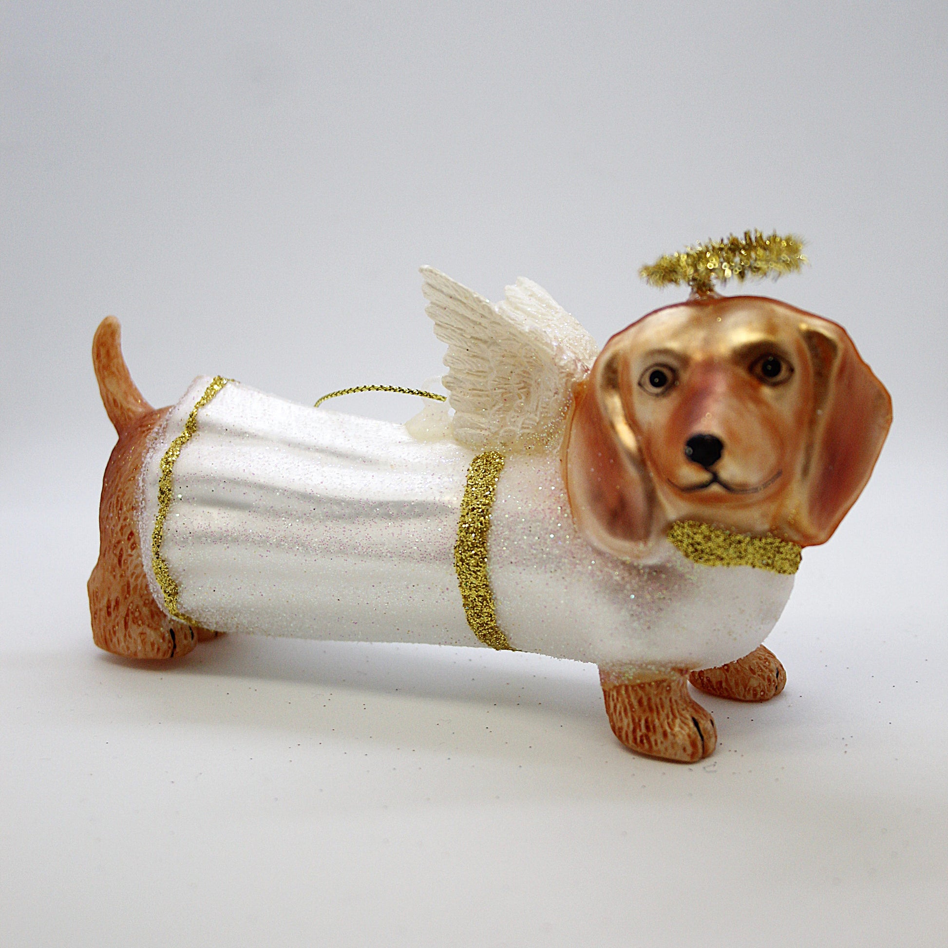 Kerst Teckel kerstbal – Engel 12,5 cm