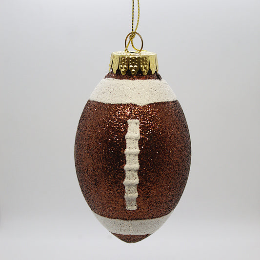 Rugby Kerstbal – Glazen Sport Ornament 8 cm