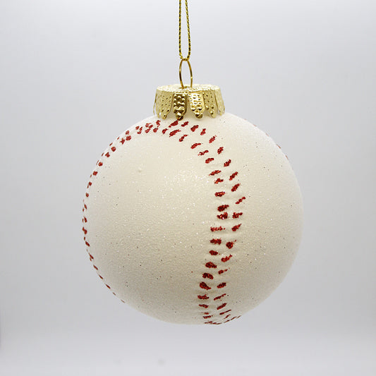 Softbal Kerstbal – Glazen Sport Ornament 8 cm