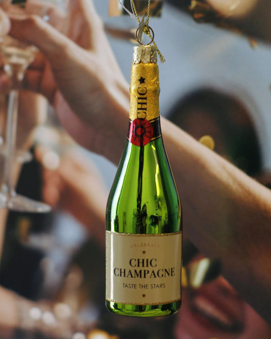 kerstbal champagne fles