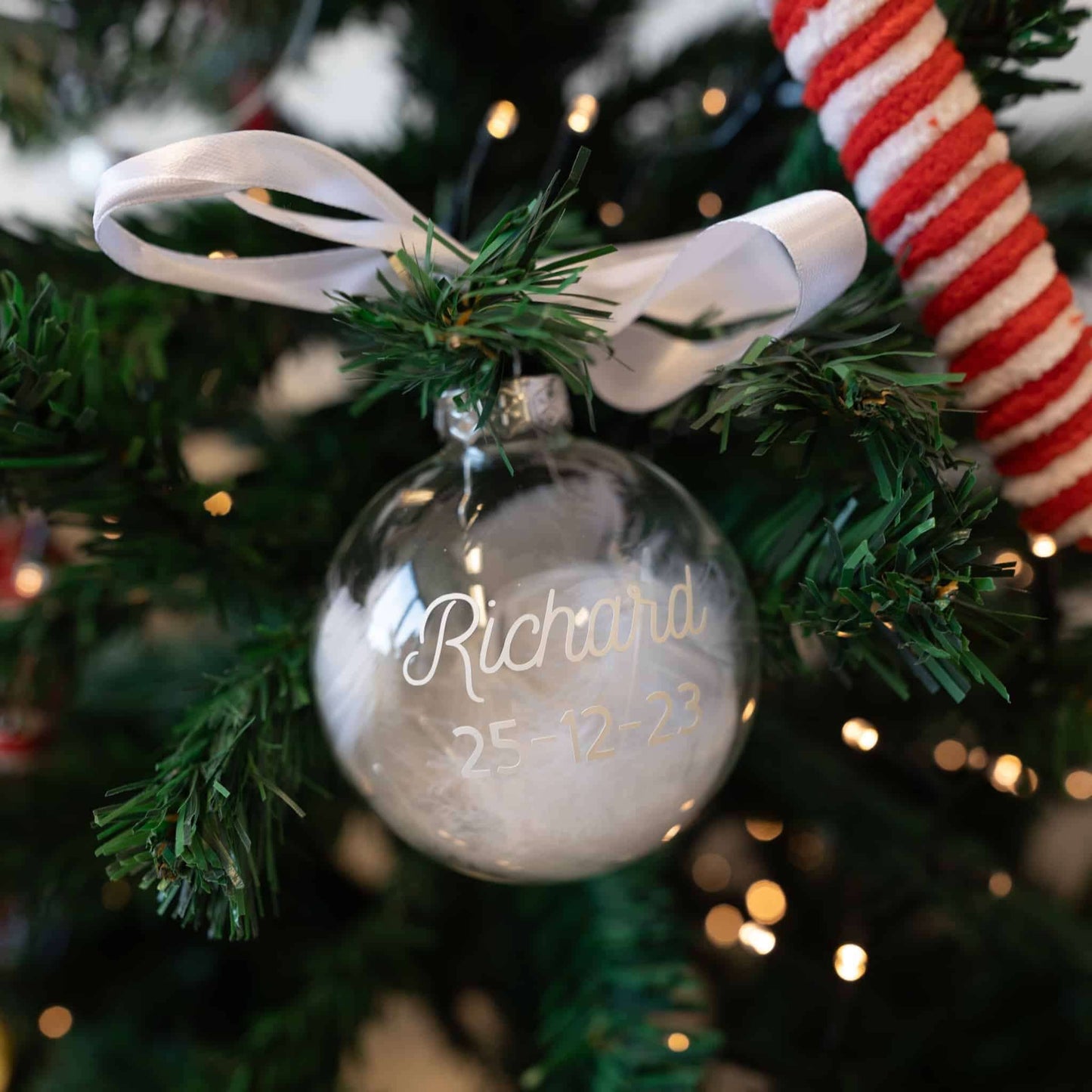 kerstbal met naam en datum